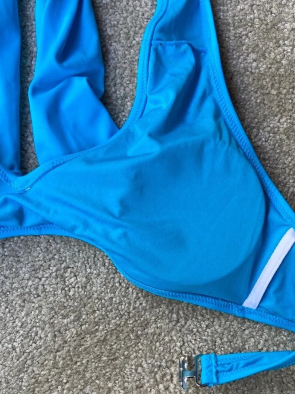 🪷NWT Blooming Jelly Women's Wrap Bikini Top Size M Aqua Blue - Picture 8 of 11